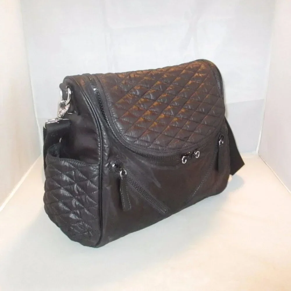 Rebecca Minkoff Jude Quilted Nylon Baby Diaper Bag $295 Black - #2221